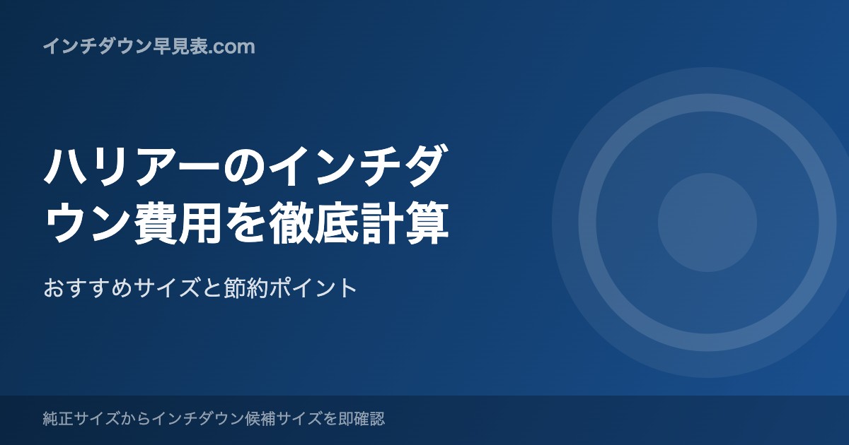ハリアーのインチダウン費用を徹底計算