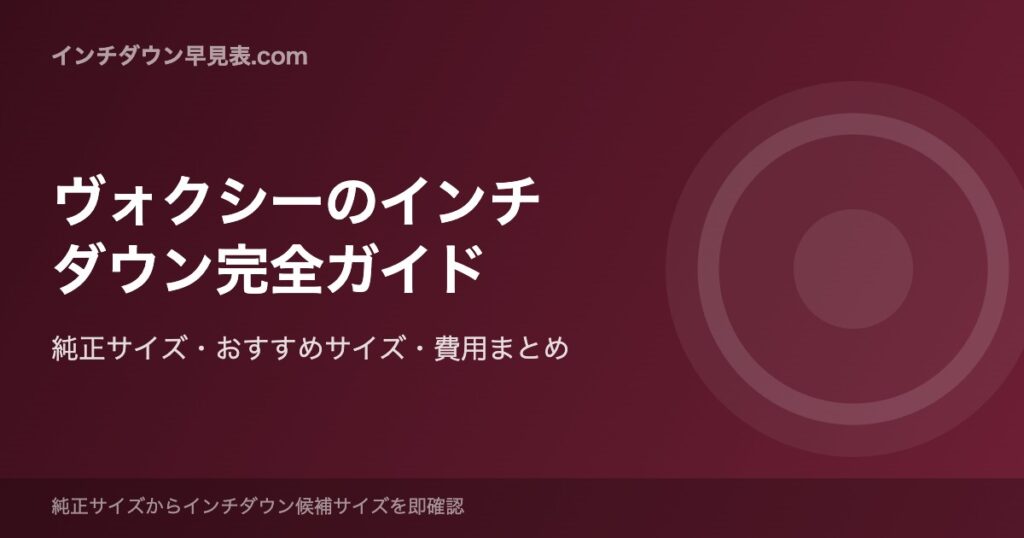 ヴォクシーのインチダウン完全ガイド