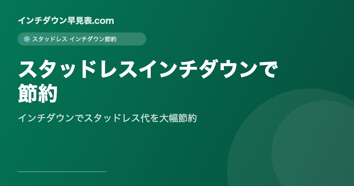 スタッドレスインチダウンで節約